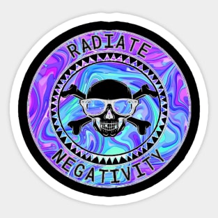Negative Gothic Skull Sticker